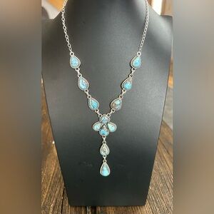 Golden Hills Turquoise Sterling Silver Lariat Necklace